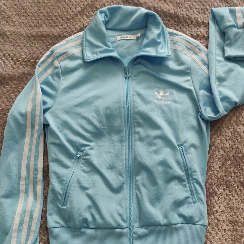 Adidas blue tracksuit jacket